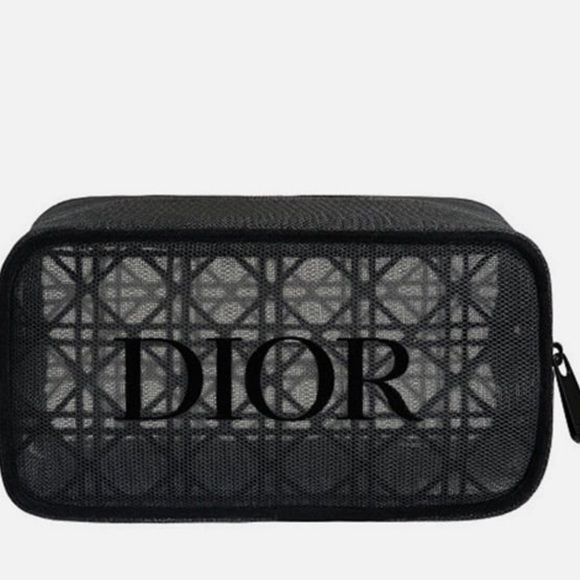 Dior Accessories - Dior Black Mesh Pouch NIB Dior Cosmetic Case